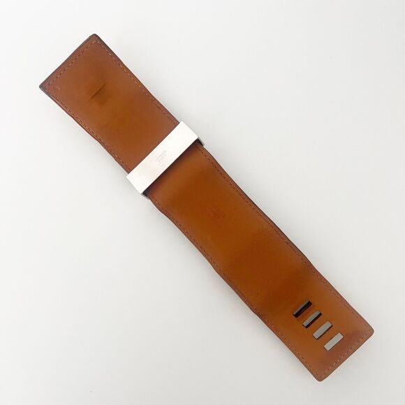 Hermès Collier De Chien CDC Bracelet Leather Brown Palladium Sz Small T1 Barenia - Picture 12 of 16